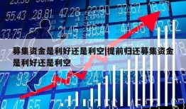 募集资金是利好还是利空|提前归还募集资金是利好还是利空