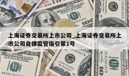 上海证券交易所上市公司_上海证券交易所上市公司自律监管指引第1号