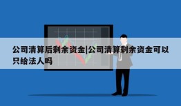 公司清算后剩余资金|公司清算剩余资金可以只给法人吗