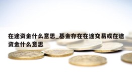 在途资金什么意思_基金存在在途交易或在途资金什么意思