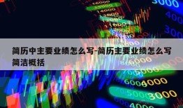 简历中主要业绩怎么写-简历主要业绩怎么写简洁概括