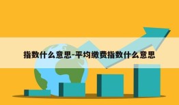 指数什么意思-平均缴费指数什么意思