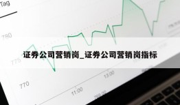 证券公司营销岗_证券公司营销岗指标