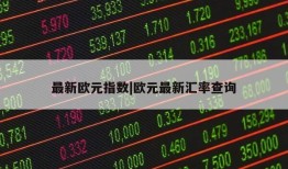 最新欧元指数|欧元最新汇率查询