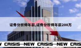 证券分析师年薪,证券分析师年薪200万