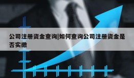 公司注册资金查询|如何查询公司注册资金是否实缴