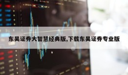 东吴证券大智慧经典版,下载东吴证券专业版