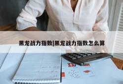 黑龙战力指数|黑龙战力指数怎么算