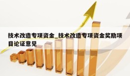 技术改造专项资金_技术改造专项资金奖励项目论证意见