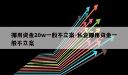 挪用资金20w一般不立案-私企挪用资金一般不立案