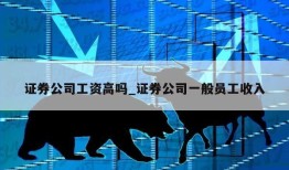 证券公司工资高吗_证券公司一般员工收入