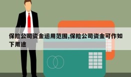 保险公司资金运用范围,保险公司资金可作如下用途