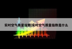 实时空气质量指数|实时空气质量指数是什么