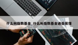 什么叫指数基金_什么叫指数基金通俗易懂