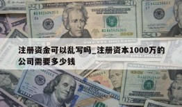 注册资金可以乱写吗_注册资本1000万的公司需要多少钱