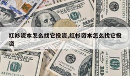 红衫资本怎么找它投资,红杉资本怎么找它投资