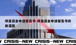 项目资金申请报告书-项目资金申请报告书农田灌溉