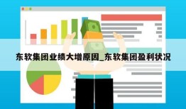 东软集团业绩大增原因_东软集团盈利状况