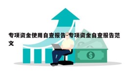 专项资金使用自查报告-专项资金自查报告范文