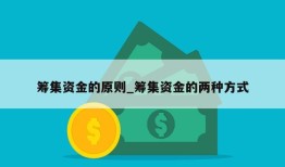 筹集资金的原则_筹集资金的两种方式