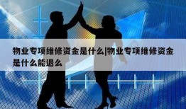 物业专项维修资金是什么|物业专项维修资金是什么能退么