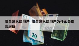 资金涌入房地产_资金涌入房地产为什么会提高房价