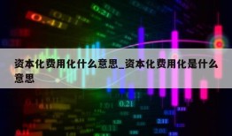 资本化费用化什么意思_资本化费用化是什么意思