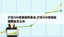 沪深300增强指数基金,沪深300增强指数基金怎么样