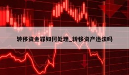 转移资金罪如何处理_转移资产违法吗