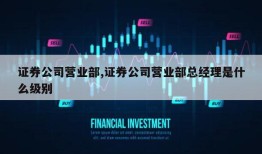 证券公司营业部,证券公司营业部总经理是什么级别