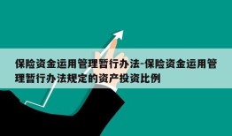 保险资金运用管理暂行办法-保险资金运用管理暂行办法规定的资产投资比例