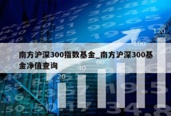 南方沪深300指数基金_南方沪深300基金净值查询