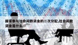 国家参与社会闲散资金的二次分配,社会闲散资金是什么