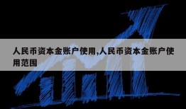 人民币资本金账户使用,人民币资本金账户使用范围