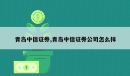 青岛中信证券,青岛中信证券公司怎么样